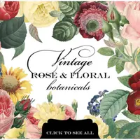 Волшебные цветы: Vintage Rose & Floral Botanicals