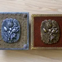 Интерьерное панно в технике имитации кожи рептилий и литья из цветных металлов