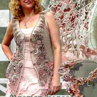 Ирландское кружево. Жилет "Цветы на песке"