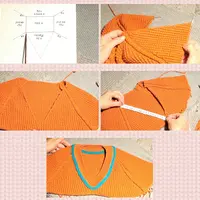 V-образный вырез в изделии Реглан сверху