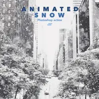 2 анимированных экшена - снег и частицы