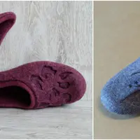 Тапочки с высокой пяткой и прорезным декором