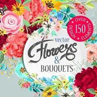 Большой набор цветочной графики, более 150 элементов