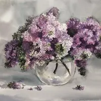 Букет сирени. Акварель