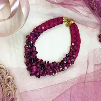 Колье-коса с цветами