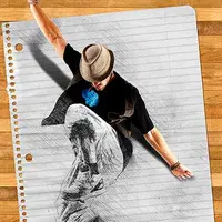 Объемный скетч экшен - 3D Popup Sketch Photoshop Action