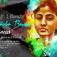 195 Акварельных кистей для Photoshop и 50 наложений в PNG