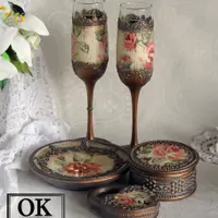 Старая бронза на стекле и рельефная роспись