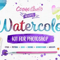Великолепный акварельный набор для Photoshop