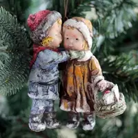 Ватная елочная игрушка-детишки