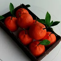 Мандарины: муссовые пирожные с шоколадными листьями