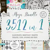 3500+ Текстур, кистей, иконок, акварели и другие графические элементы
