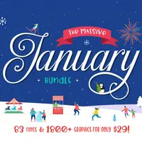 Массивный набор графики и шрифтов за Январь 2018