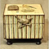 Декупаж шкатулки "Птичка"
