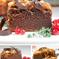 Торт Брауни на темном пиве с карамелизированным арахисом и соленой карамелью