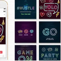 Анимированный неоновый набор для социальных сетей