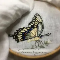 Рисуем нитками. Бабочка