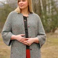 Коллекция описаний вязаных изделий: пальто, кардиган-кимоно, свитер и жакет