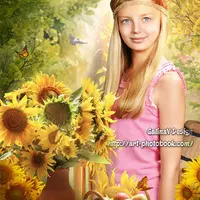 Коллаж для фото детей и взрослых - Осенний натюрморт, Подсолнухи