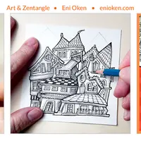 Домики в стиле дудл-арт