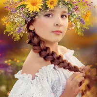 Цветочный коллаж для портретного фото - Осенний венок