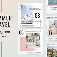 Шаблоны для постов в Instagram: Travel, Summer и Food