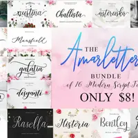 16 нарисованных вручную шрифтов Amarlettering Bundle