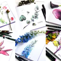 Ботаническая иллюстрация маркерами