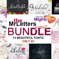 Набор из 13 современных шрифтов The MrLetters Font Bundle