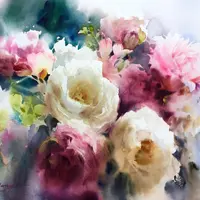 Букет с пионами