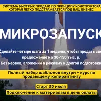 Микрозапуск - система быстрых продаж