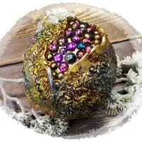 Ёлочный интерьерный шар Золотой гранат