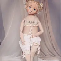 Авторская текстильная шарнирная кукла