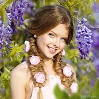 Фотошаблон "В цветущей глицинии"