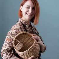 Door Basket. Подвесная корзина из бумажной лозы