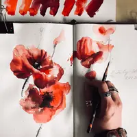 Венеция, море и маки. Акварельный марафон