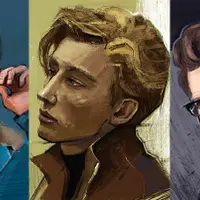 Стилизованный мужской портрет пастелью на iPad