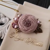 Брошь Цветок в смешанной технике