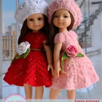 Мастер-класс по вязанию спицами нарядов "Лепестки роз" для кукол Paola Reina