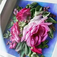 Вышивка лентами. Быстрые розы