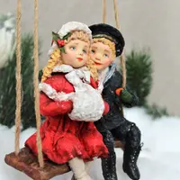 На качелях. МК по созданию 2 ватных игрушек