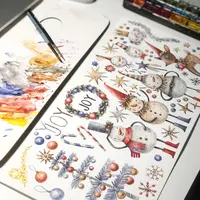 Паттерн в растре. Акварель и графика