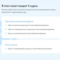 Школьная программа для 2 класса