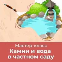 Камни и вода в частном саду