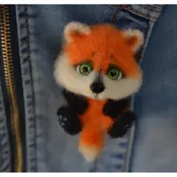 Броши Енотик и Лисенок