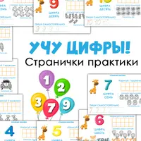 Учу цифры + Раскладки логопедические