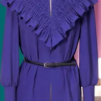 Блузка с кокеткой цельнокроеной с оборкой