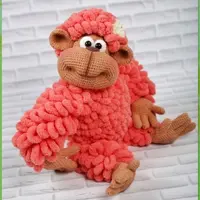 Вязаная игрушка: Обезьянка Апельсинка