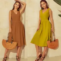 Простая выкройка сарафана (платья) с юбкой клёш размеры 40-64