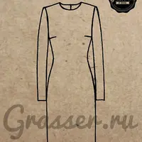 Базовые лекала платья из трикотажа, рукав втачной, выкройка №126